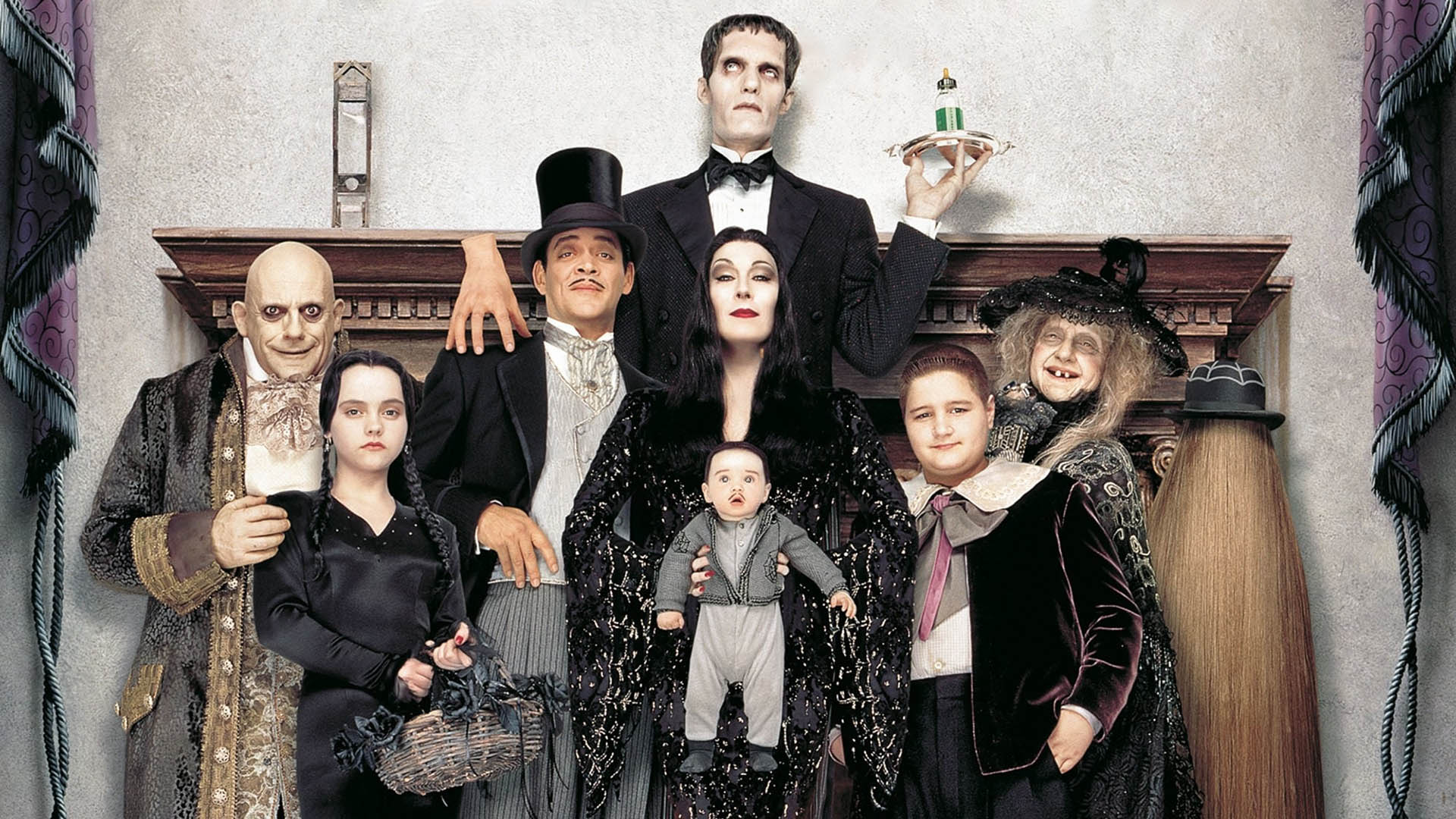 Addams Family Values, AMC Presents: The Addams Family try to rescue their beloved Uncle Fester from his gold-digging new love, a black widow murderess named Debbie., TV-14, Comedy, 1993, 1 hour 27 minutes