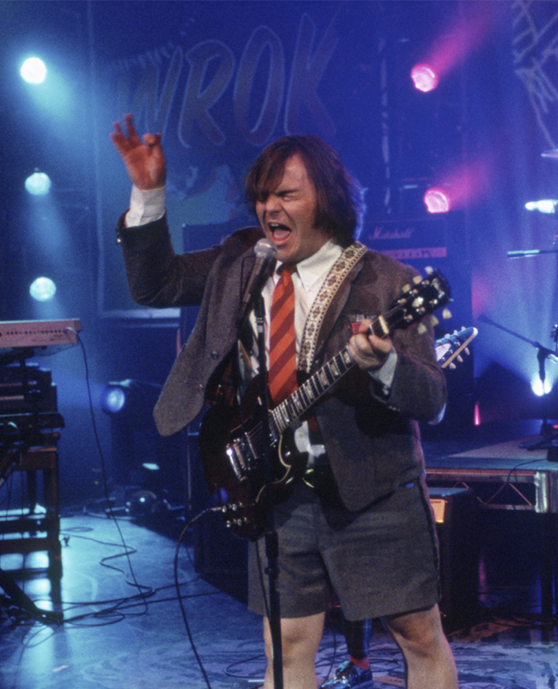 School of Rock, Jack Black stars as a hell-raising guitarist with delusions of grandeur. Kicked out of his band, he impersonates a substitute teacher and turns a class of fifth graders into rock stars. , TV-14, Comedy, 2003, 1 hour 50 minutes