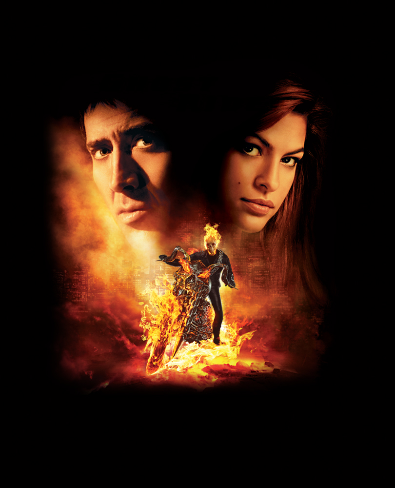 Ghost Rider, Based on the Marvel character, stunt motorcyclist Johnny Blaze gives up his soul to become a hellblazing vigilante to fight against power-hungry Blackheart, the son of the devil himself., TV-14, Action & Adventure, 2007, 1 hour 43 minutes