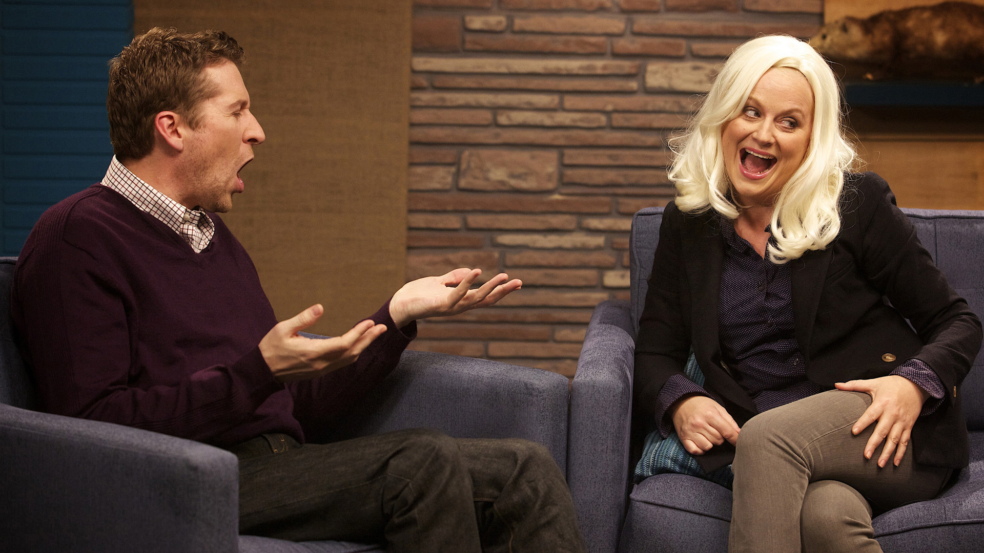 Amy Poehler Wears a Black Jacket & Grey Pants, Amy Poehler and Scott Aukerman Comedy, TV-14, Season 1, Episode 2