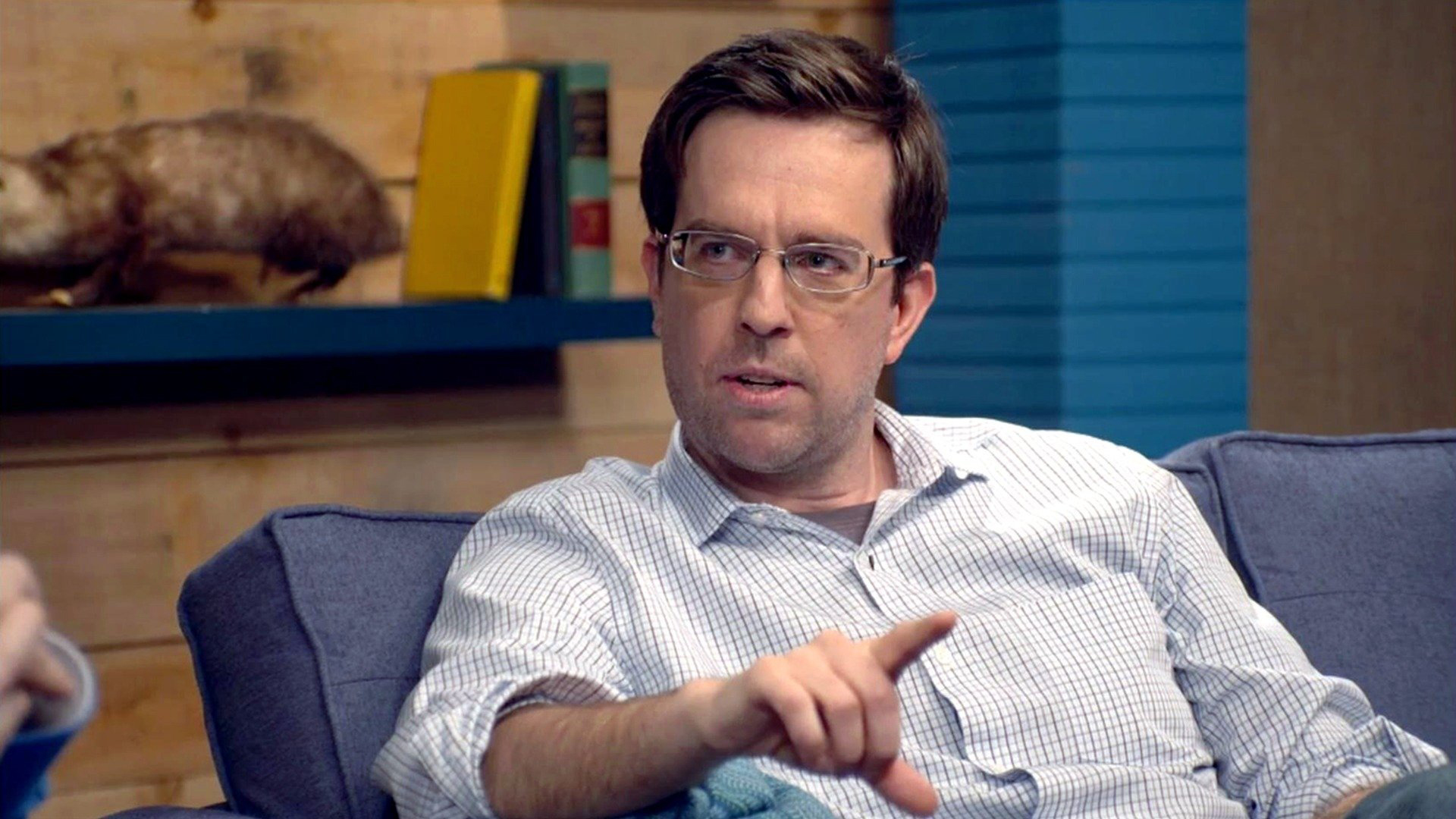 Ed Helms Wears a Grey Shirt & Brown Boots, Ed Helms and Scott Aukerman Comedy, TV-14, Season 1, Episode 7