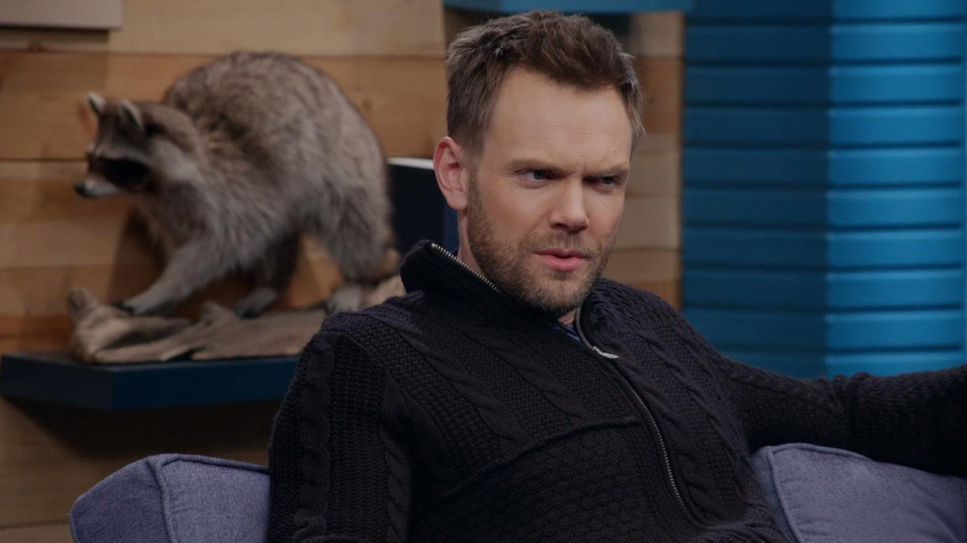 Joel McHale Wears a Navy Zip-up and High Tops, Joel McHale guest stars CB!B!, TV-14, Season 4, Episode 13