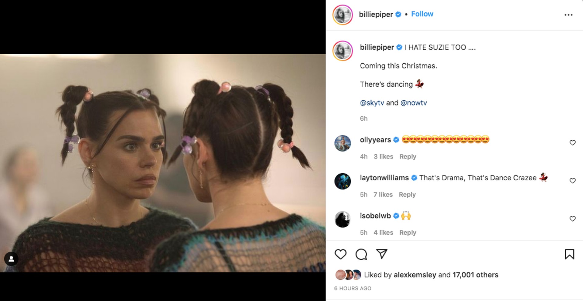 Billie Piper shares first I Hate Suzie Too picture on Instagram