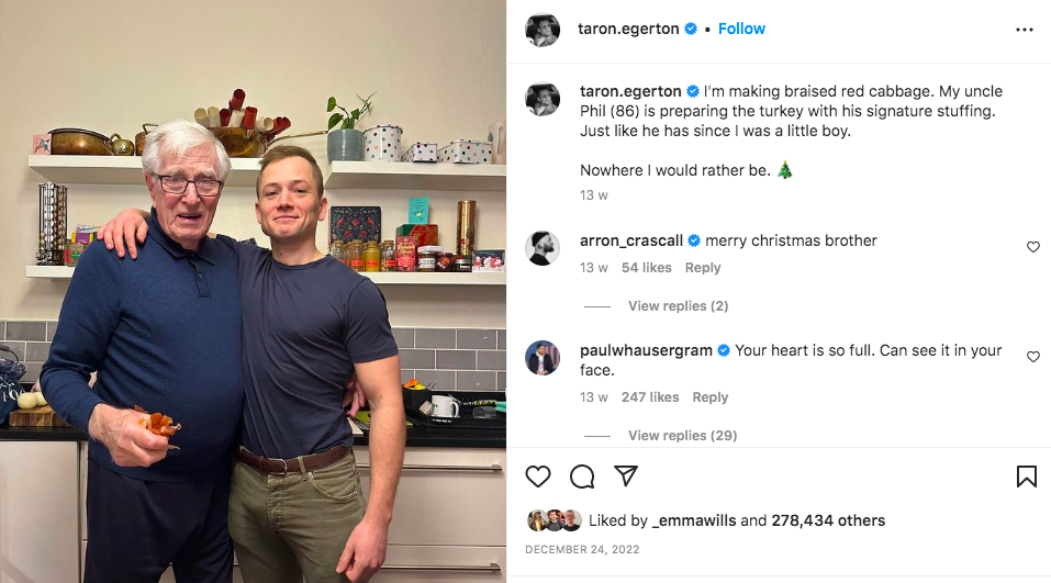 Taron Egerton on Instagram